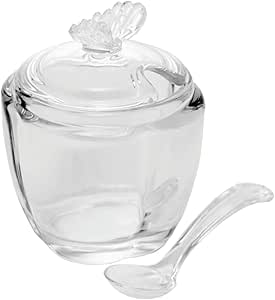 AÇUCAREIRO DE VIDRO COM COLHER BUTTERFLY 130 ML WOLFF