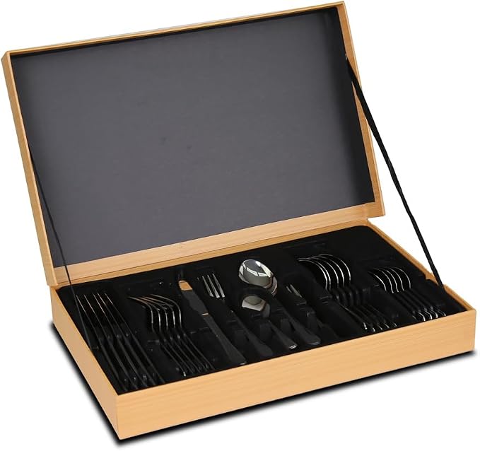 FAQUEIRO EM AÇO INOX 30 PEÇAS ESTOJO DECOR BAMBU