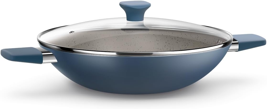 WOK INTENSE 32 CM COM ALÇA AZUL EURO