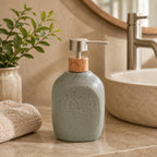 PORTA SABONETE LIQUIDO DE CERAMICA GRANILITE BATH CINZA 430ML