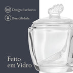 AÇUCAREIRO DE VIDRO COM COLHER BUTTERFLY 130 ML WOLFF
