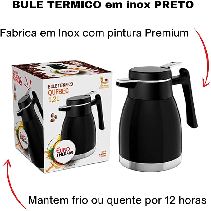 BULE TÉRMICO EURO QUEBEC 1,2L PRETO