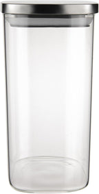 POTE DE VIDRO SLIM COM TAMPA DE INOX 1,5L