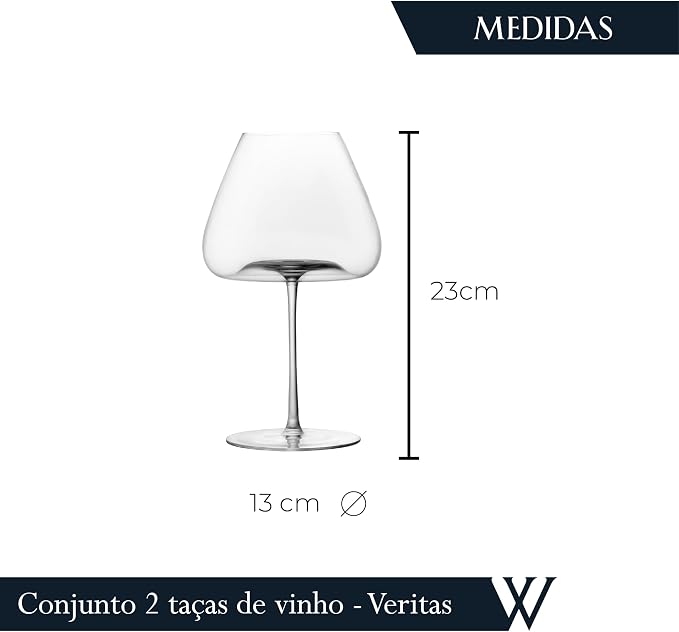 JOGO COM 2 TAÇAS PARA VINHO AUDAX VERITAS 960 ML WOLFF