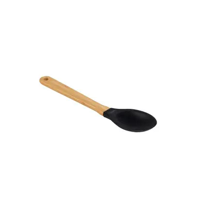 COLHER SILICONE E BAMBU PRETO MOR