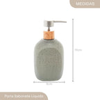 PORTA SABONETE LIQUIDO DE CERAMICA GRANILITE BATH CINZA 430ML