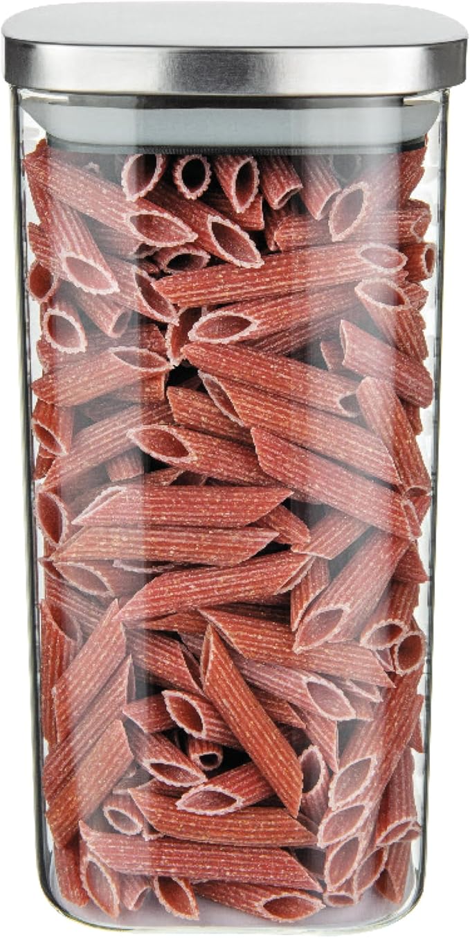 POTE DE VIDRO SLIM COM TAMPA DE INOX 1,5L