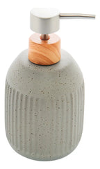 PORTA SABONETE LIQUIDO DE CERAMICA GRANILITE LINES CINZA 430ML