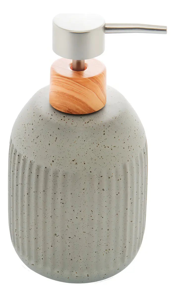 PORTA SABONETE LIQUIDO DE CERAMICA GRANILITE LINES CINZA 430ML