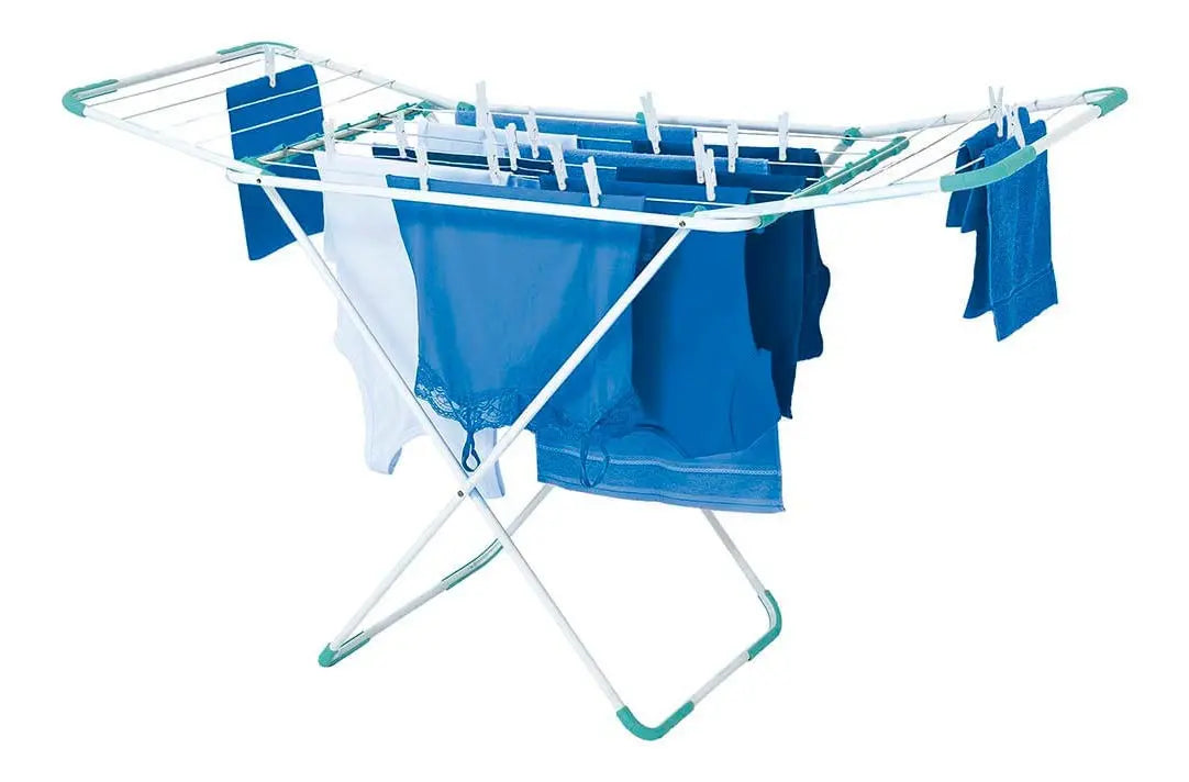 VARAL DE CHÃO EM AÇO COM ABAS LOVELY AZUL MOR