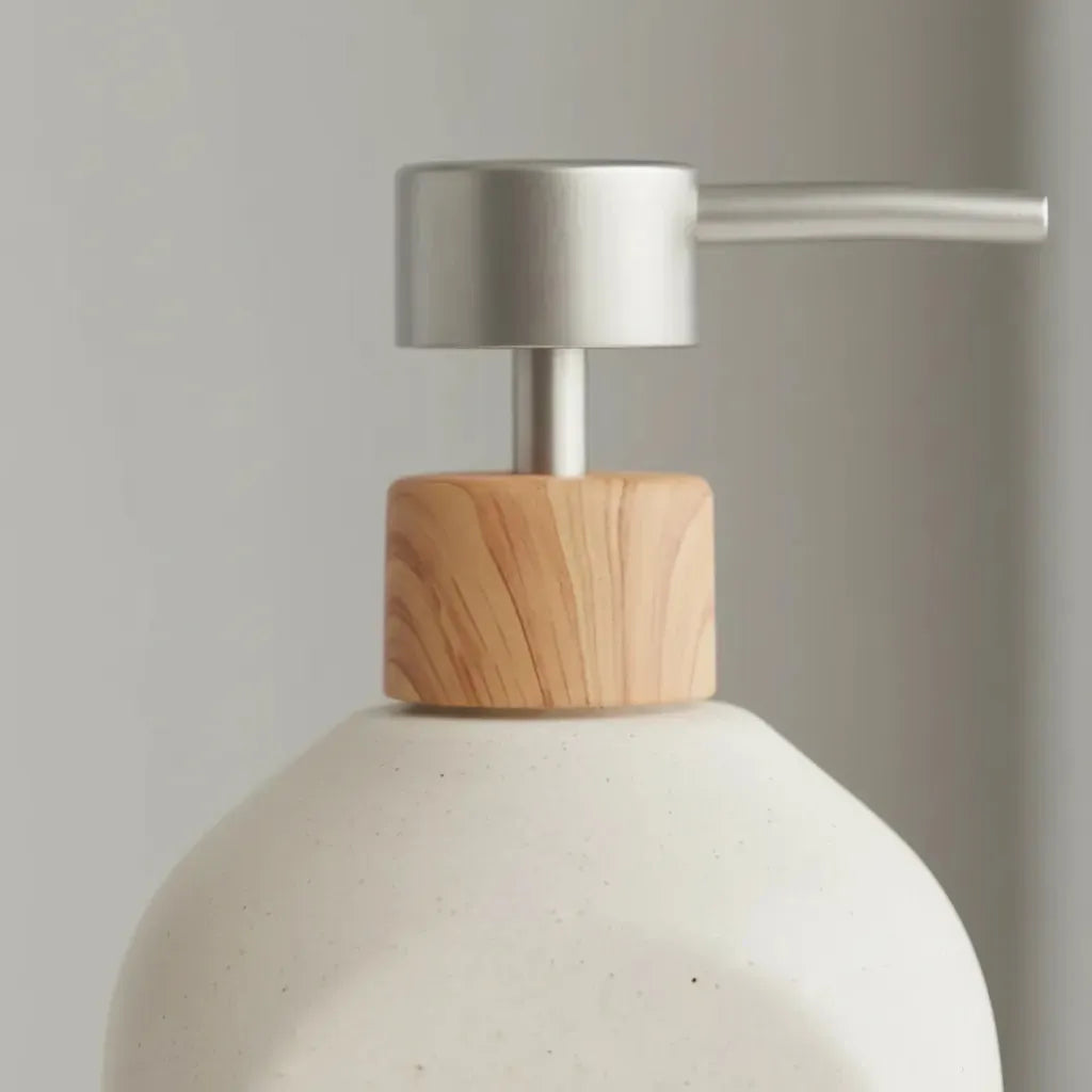 PORTA SABONETE LIQUIDO DE CERAMICA GRANILITE BATH BRANCO 430ML