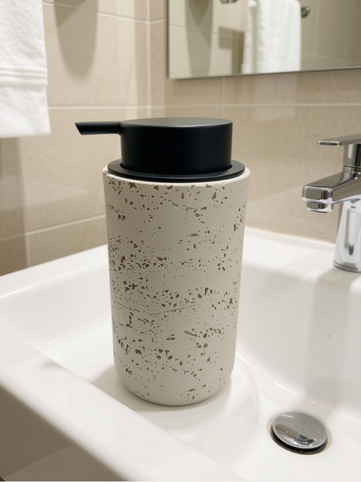 PORTA-SABONETE LIQUIDO EM POLIRESINA CINZA GRILLO